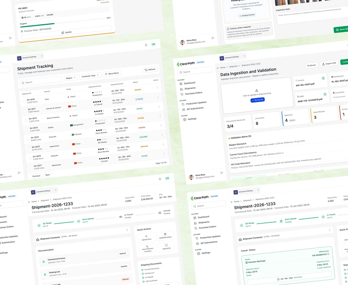 ClearPath case study — a supply chain platform built for a factory and its buyer at once.