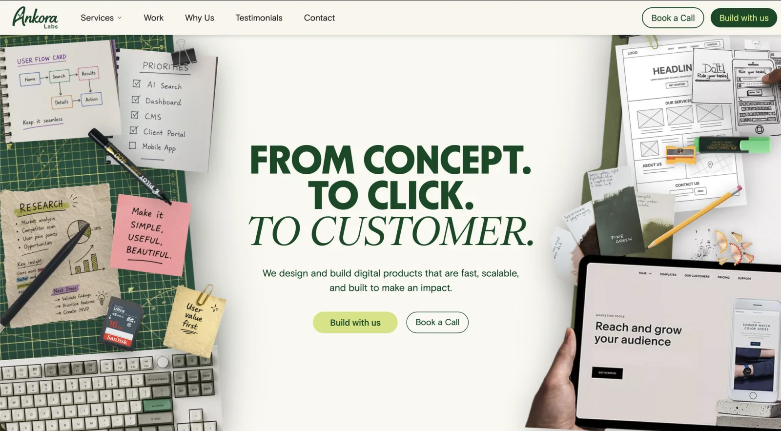 Ankora Labs website hero